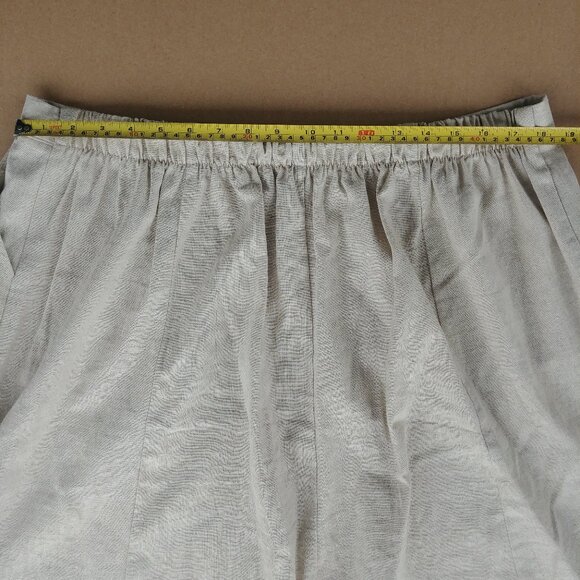 Natural tan cream linen blend skirt pockets 2X - Picture 7 of 7